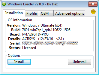 Активатор Windows Loader v2.2.2
